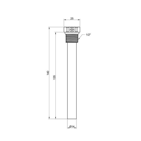 Штуцер Icma 1/2" для выносного датчика термостатической головки №212 SD00011125 фото