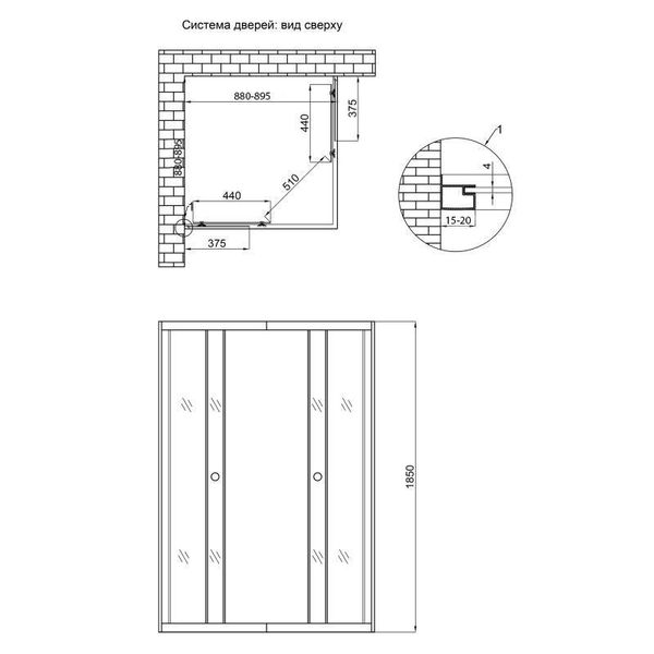 Душова кабіна Lidz Wawel SC90x90.SAT.LOW.GR, скло тоноване 4 мм без піддона SD00047623 фото