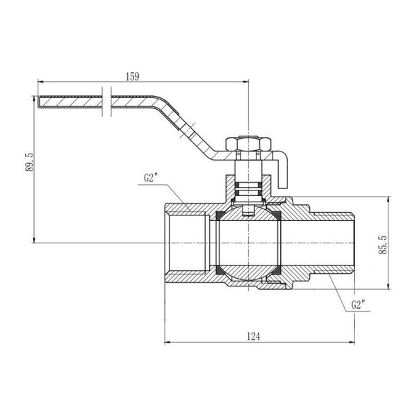 Кран кульовий SD Forte 2" ВН для газу (ручка) SF605G50 SD00010550 фото