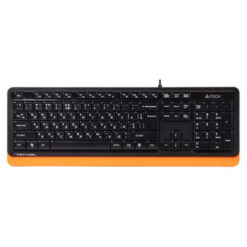 Клавіатура A4tech Fstyler Sleek MMedia Comfort, USB, Black+Orange, (US+Ukrainian+Russian) A4Tech 14272 8642/14272 фото