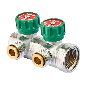 Коллектор вентильный с адаптером Koer KR.1127-2 - 1"x2 - 3/4 Ways (евроконус-плоскость) (KR4946) KR4946 фото