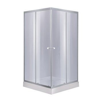 Набір Lidz душова кабіна Wawel SC90x90.SAT.LOW.GR, скло тоноване 4 мм + піддон Mazur SD00048613 фото