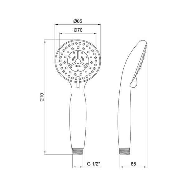 Лійка для ручного душу Lidz Niagara 04 85 мм округла LDNIA04CRM22033 Chrome SD00028130 фото