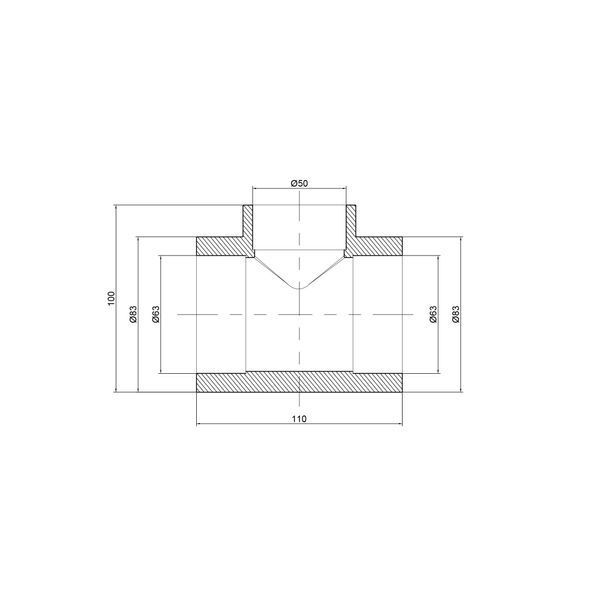Тройник PPR Thermo Alliance 63х50х63 SD00029373 фото