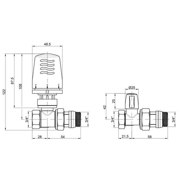 Термокомплект Icma 3/4" з антипротічкою прямий NoKIT_1100+775-940+815-940 SD00023706 фото