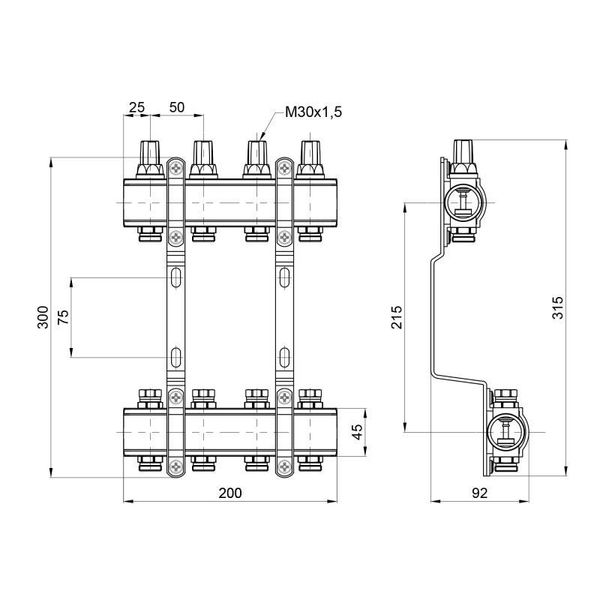 Колектор SD Forte 1" 4 виходи SF002W4 SD00039965 фото