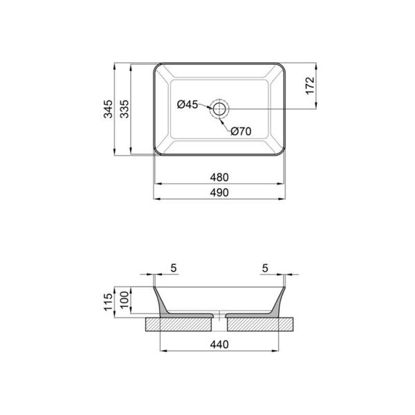 Раковина-чаша Qtap Virgo 490х350х110 White QT18112261W SD00052921 фото