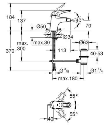 EUROSTYLE СМЕТИК GROHE ДЛЯ БІДЕ 1/2 "S-РАЗМЕРА 33 565 003 фото