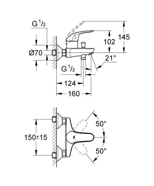 Змішувач для ванни Grohe Eurosmart (33300002) 33300002 фото