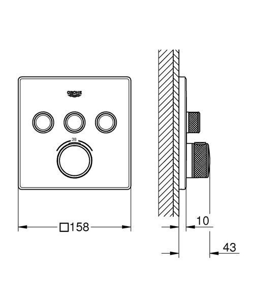 Термостат прихованого монтажу на 3 споживача Grohe Grohtherm SmartControl (29126000) 29126000 фото
