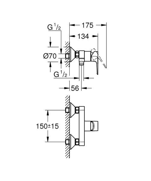 Одноважільний змішувач для душа Grohe BauLoop New (23634001) 23634001 фото