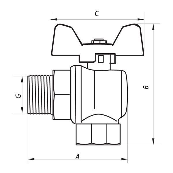 Кран шаровый 1/2" ГШБ (NF.741) Nolf (NF2967) NF2967 фото