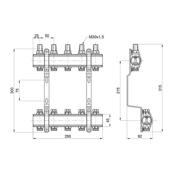 Коллектор SD Forte 1" 5 выходов SF002W5 SD00039966 фото