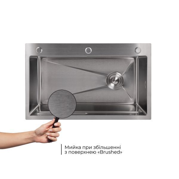 Мойка для кухни интегрированная Lidz Handmade H7545 Brushed Steel 3,0/1,0 мм LDH7545BRU49457 SD00055581 фото