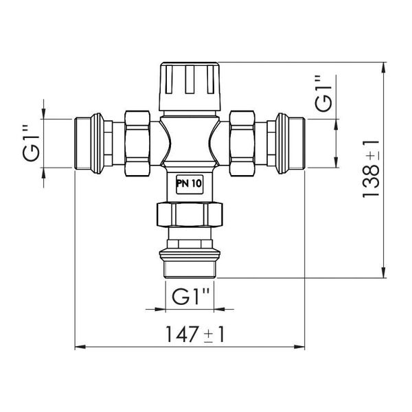 Змішувач термостатичний SD Forte 1" SF010W25 SD00039982 фото