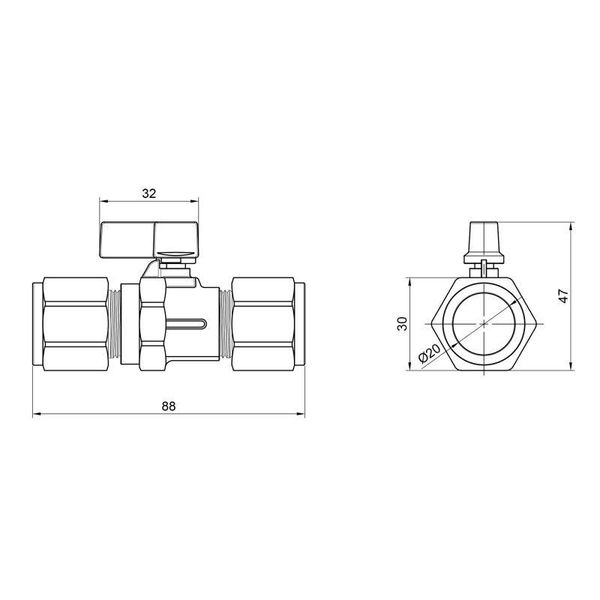 Кран кульовий обтискний SD Forte 20 SF263W20 SD00023059 фото