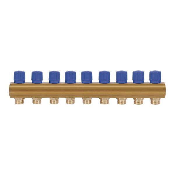 Коллектор&nbsp;Icma&nbsp;с&nbsp;регулировочными&nbsp;вентилями&nbsp;1" 9 выходов №1105 (Blue) SD00049612 фото