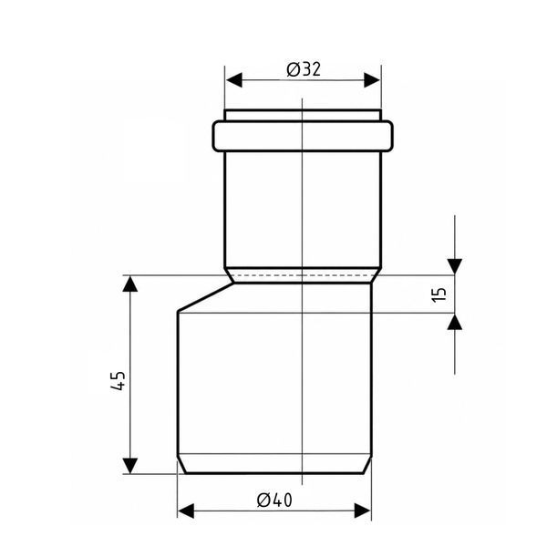 Редукция канализационная Ostendorf-OSMA HT-System PLUS d40&times;32 SD00057138 фото
