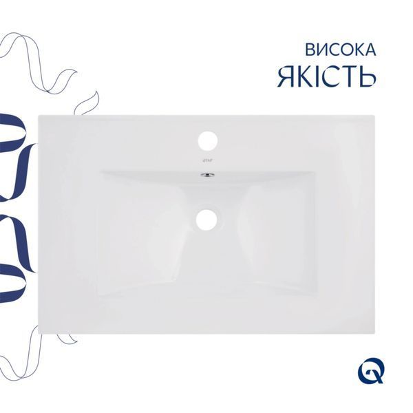 Комплект Albatross: Раковина врезная мебельная 720x460x180 мм, White, прямоугольная + Донный клапан Pop-up PU02O SD00054598 фото