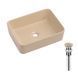 Раковина накладная Qtap Tern 480x370x135 мм, Beige, прямоугольная, с донным клапаном QT17116069SB SD00054302 фото 1