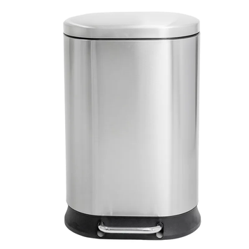 Мусорное ведро с плавным закрытием овальное Mixxus Premium Strong-TC0120 SS Color 20л цвет нержавейка (MI7081) MI7081 фото