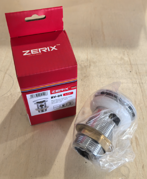 Донный клапан для раковины с переливом Zerix BV-09 1 1/4" автоматический Click-Clack (Цвет хром) (MY0414) MY0414 фото