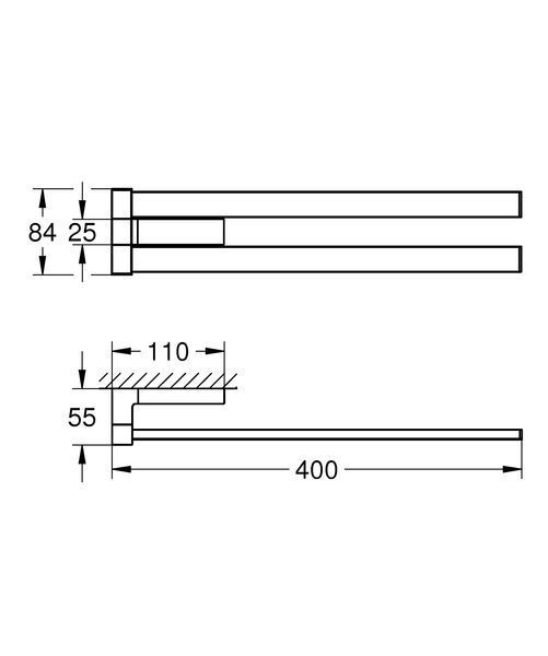Подвійний тримач для рушників Grohe Selection Cube (40768000) 40768000 фото