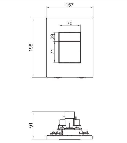 Панель смыва пластиковая Koer KT-0607-07 157x198x3mm, квадратная кнопка (KR5345) KR5345 фото