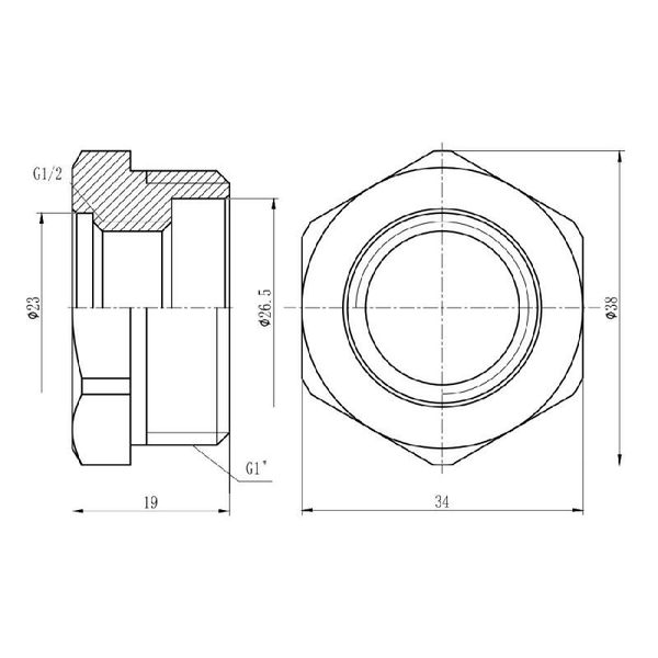 Футорка SD Forte 1"х1/2" НВ SF3742515 SD00002747 фото