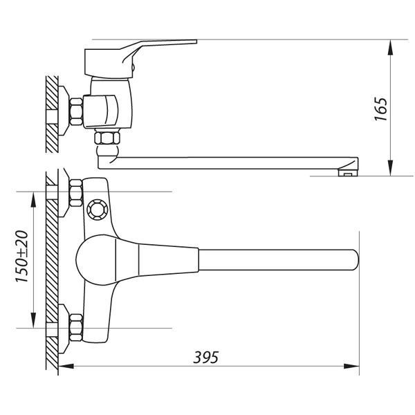 Смеситель для ванны Zerix NEO 183 (ZX0413) ZX0413 фото