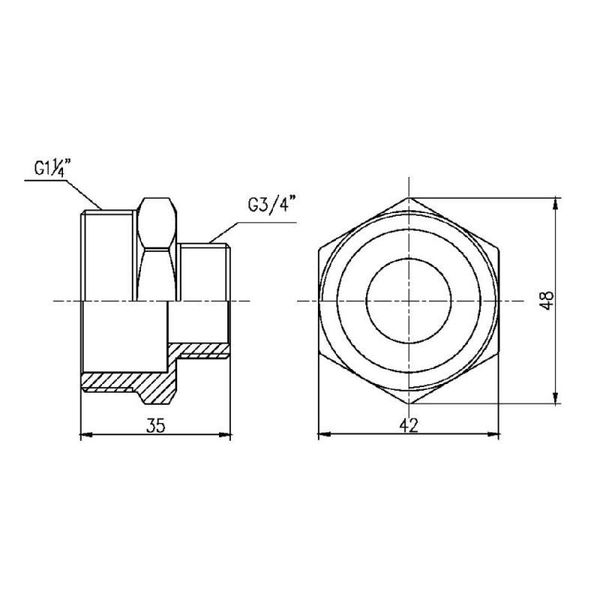 Ніпель редукційний SD Forte 1" 1/4х3/4" SF3593220 SD00002582 фото