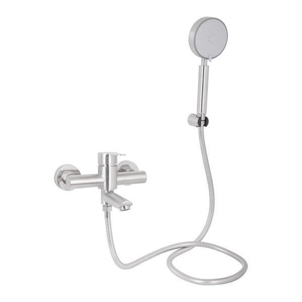 Смеситель для ванны Brinex Pure 006 с поворотным изливом (с душевым гарнитуром) Nickel BRIPUR006NKL SD00053175 фото