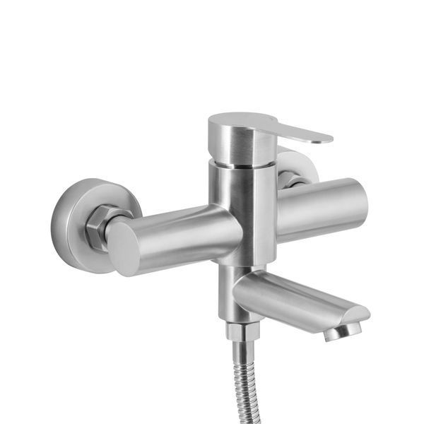 Смеситель для ванны Brinex Pure 006 с поворотным изливом (с душевым гарнитуром) Nickel BRIPUR006NKL SD00053175 фото