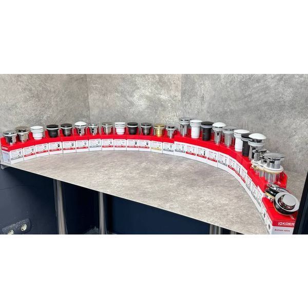 Донный клапан для раковины Koer PW-09-01 1 1/4'' с переливом автоматический СLICK-СLACK (Цвет хром) (KR5796) KR5796 фото
