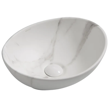 Раковина накладная MIXXUS PREMIUM ELLIPSE-0108 MARBLE 400х330х145mm (MP6526) MP6526 фото