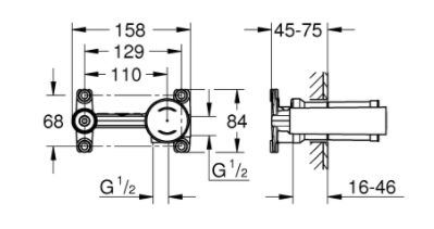 СМЕСИТЕЛЬ GROHE 1/2 ", УНИВЕРСАЛЬНЫЙ МЕХАНИЗМ СКРЫТОГО МОНТАЖА 23 571 000 фото