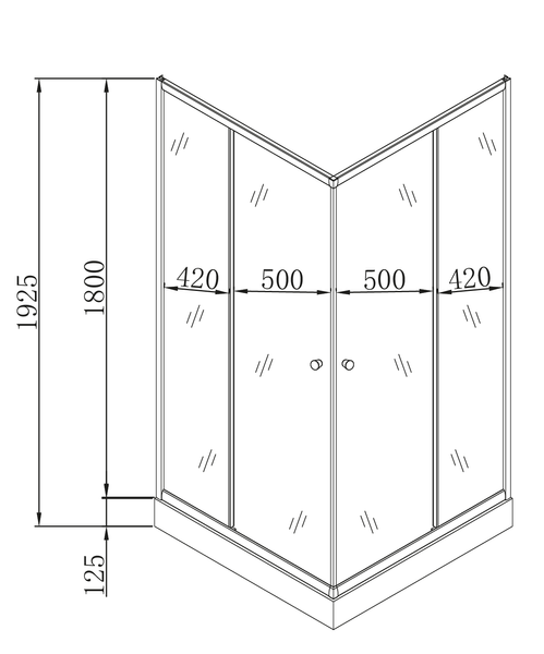 Душевая кабина с низким поддоном Mixxus CUBIC SCT01-100x100x195-FB CHROME матовое стекло 4мм (MI6904) MI6904 фото