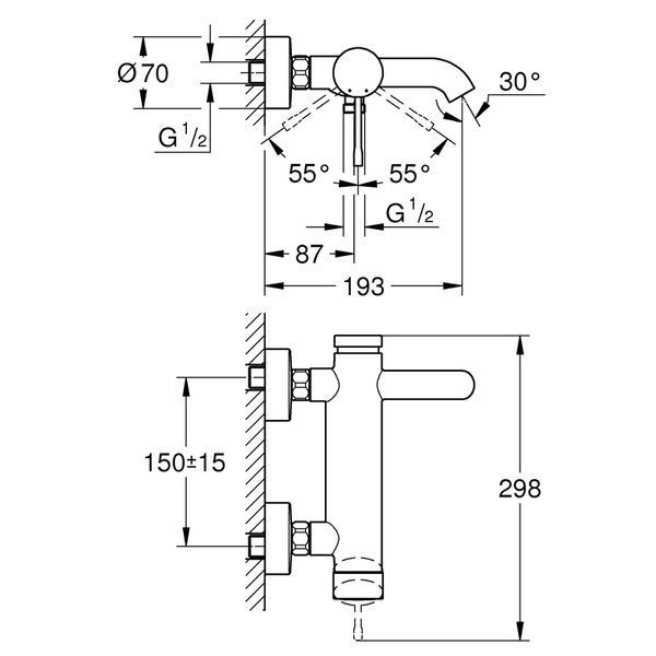 Смеситель для ванны Grohe Essence New (25250001) 25250001 фото