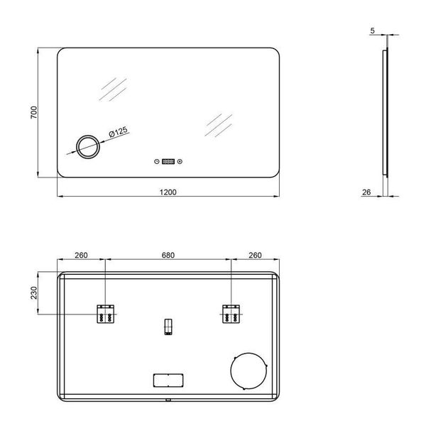 Дзеркало Qtap Scorpio 1200х700 з LED-підсвіткою QT14781004W SD00045752 фото