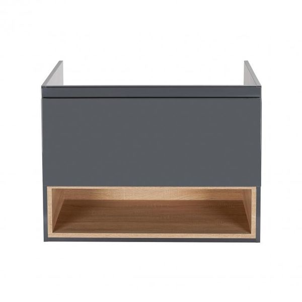 Тумба підвісна Qtap Robin 800х580х500 GRAPHITE/WHITISH OAK QT1374TPВ8002NGWO SD00050536 фото