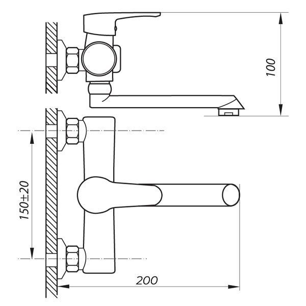Смеситель для ванны Zerix PUD3 146 (ZX2789) ZX2789 фото