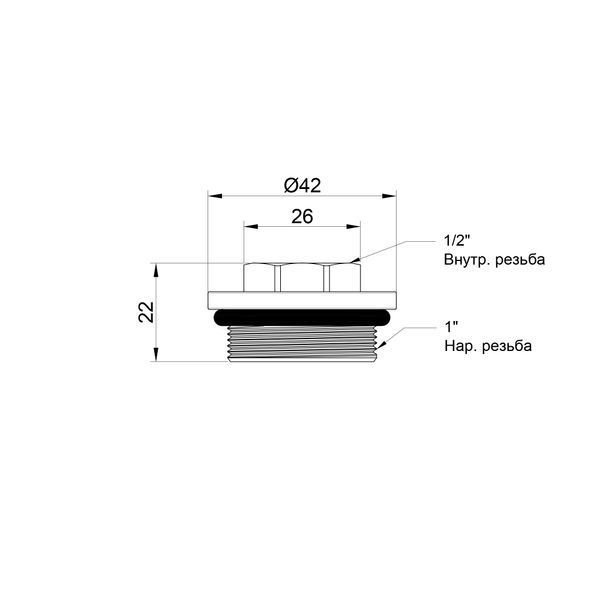 Футорка для колектора Thermo Alliance Standart 1"х1/2" ВЗ SD35415 SD00024115 фото