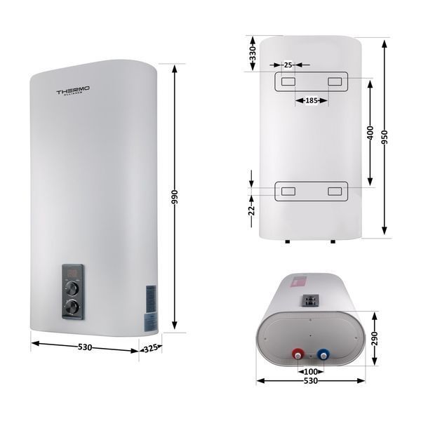 Водонагреватель электрический Thermo Alliance 80 л плоский вертикальный, сухой ТЭН 2 кВт (0,8+1,2) DT80V20G(PD)-D/2 SD00046729 фото