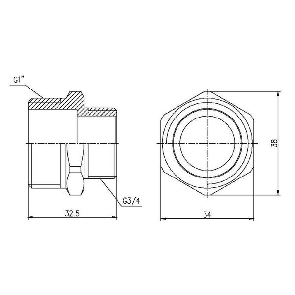 Ніпель редукційний SD Forte 1"х3/4" SF3592520 SD00002585 фото