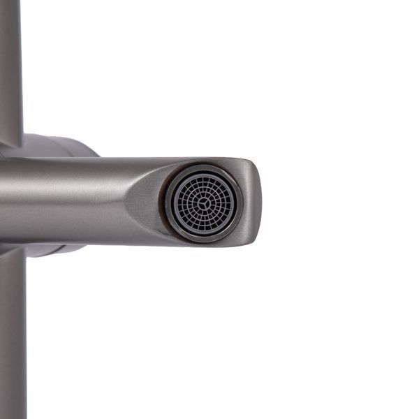 Змішувач для ванни Brinex Pure 006 з поворотним виливом (з душовим гарнітуром) Gunmetal Black BRIPUR006GRP SD00053176 фото