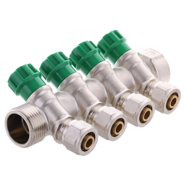 Коллектор вентильный с фитингом Koer KR.1124-4 1&rdquo;x4 ways (KR2834) KR2834 фото
