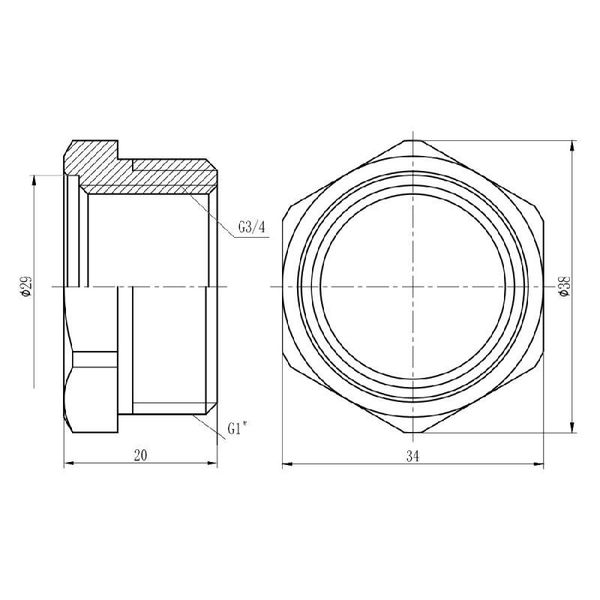 Футорка SD Forte 1"х3/4" НВ SF3742520 SD00002748 фото