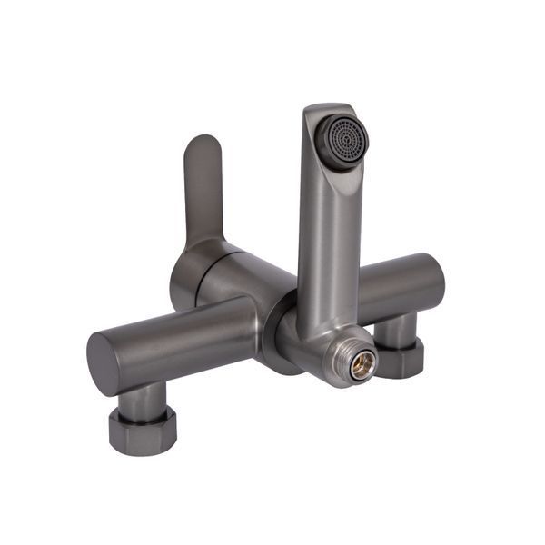 Змішувач для ванни Brinex Pure 006 з поворотним виливом (з душовим гарнітуром) Gunmetal Black BRIPUR006GRP SD00053176 фото