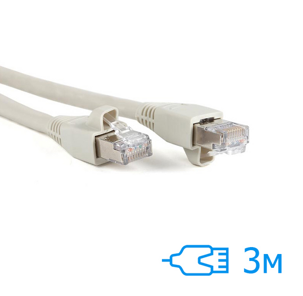 Патч-корд Cablexpert 3м FTP Cat.5e литий сірий RJ45, CU (PP22-3M) 11305/2483 фото