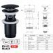 Донный клапан для раковины Zerix BV-01 BLACK 1 1/4'' с переливом автоматический СLICK-СLACK (Цвет черный) (ZX6016) ZX6016 фото 5